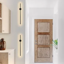 zmh Applique Murale Intérieure<Applique Murale LED Moderne 60CM Noir avec Fonction Pivotante pour Éclairage Intérieur