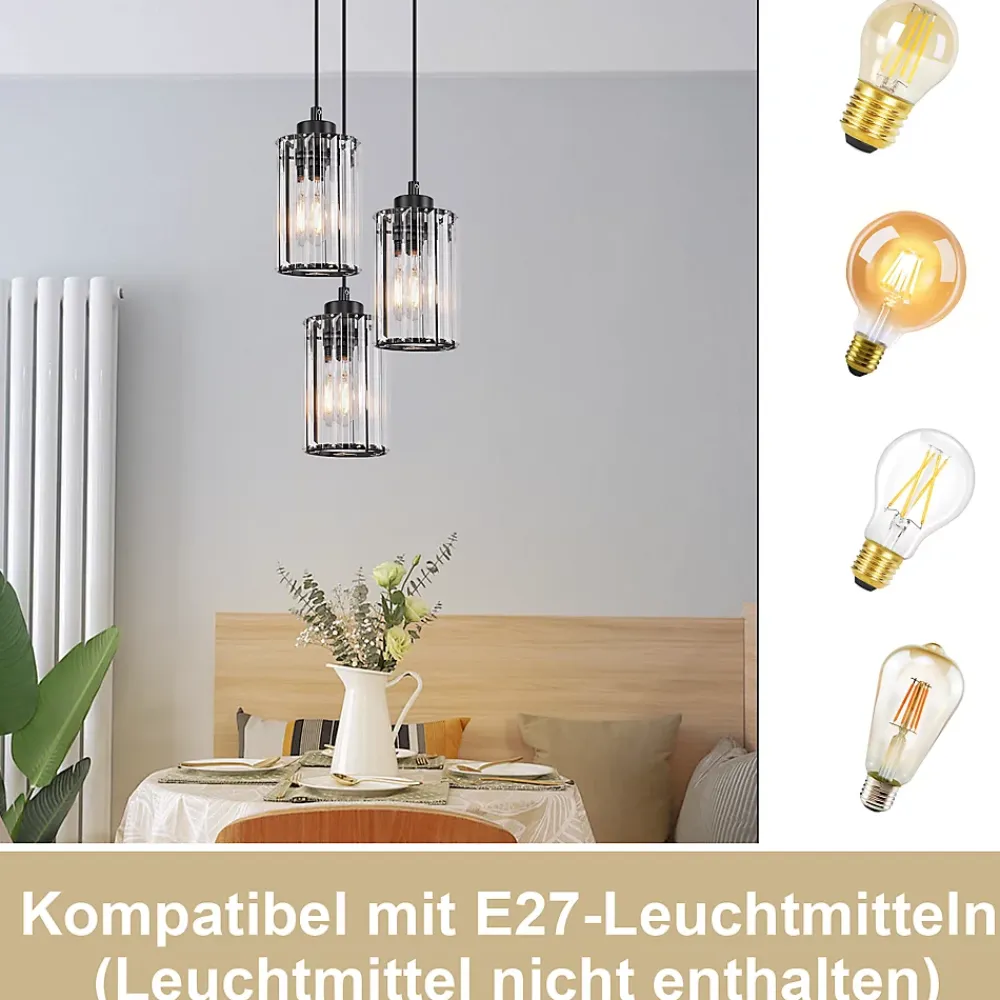 zmh Suspension Pour Salon|Suspension Et Lustre<Lampe à Suspendre Moderne Noir Pour Salle à Manger Et Salon - Éclairage Élégant