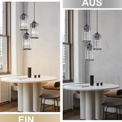 zmh Suspension Pour Salon|Suspension Et Lustre<Lampe à Suspendre Moderne Noir Pour Salle à Manger Et Salon - Éclairage Élégant