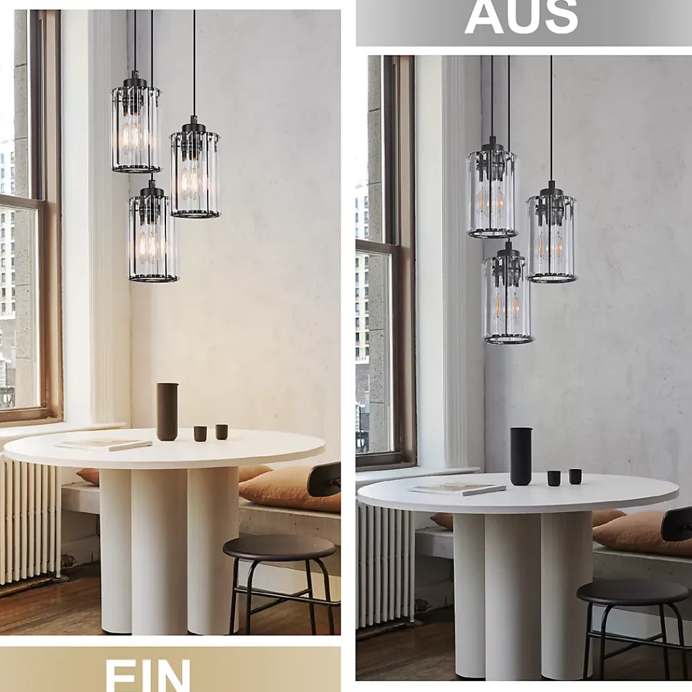 zmh Suspension Pour Salon|Suspension Et Lustre<Lampe à Suspendre Moderne Noir Pour Salle à Manger Et Salon - Éclairage Élégant