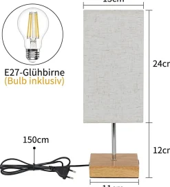 zmh Lampe De Bureau|Lampe Intérieure<Lampe De Table Touch-dimmable Avec Fonction De Recharge USB Et Abat-jour En Tissu