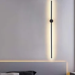 zmh Applique Murale Pour Chambre|Applique Pour Salon<LED Applique 100 Cm Noir 8 Watt Blanc Chaud 3000K