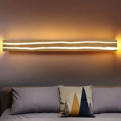 zmh Applique Murale Intérieure<LED Applique Bois 16 W 100 Cm Blanc Chaud Moderne