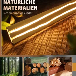 zmh Applique Murale Intérieure<LED Applique Bois 13w 80 Cm Blanc Chaud Moderne Pour Chambre
