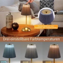 zmh Lampe De Bureau<Lot De 2 Lampes De Table LED Sans Fil Avec Port USB 3 Températuresverte
