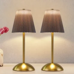 zmh Lampe De Bureau<Lot De 2 Lampes De Table LED Sans Fil Avec Port USB 3 Températuresverte