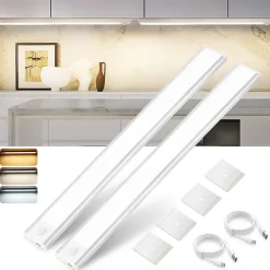 zmh Applique Pour Salon|Applique Murale Pour Cuisine<Lot De 2 Lampes LED Argenté Encastrables Avec Détecteur De Mouvement 40cm