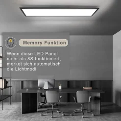 zmh Plafonnier Pour Chambre|Plafonnier Pour Cuisine<Panneau LED Whonzimmer 120cm Avec Variateur Et Télécommande