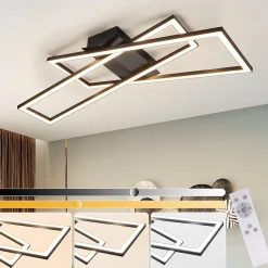 zmh Plafonnier Pour Chambre|Plafonnier Pour Cuisine<Plafonnier LED De Salon - Design Moderne à Intensité Variable 36 W - Noir