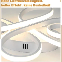 zmh Plafonnier LED Design plafonnier salon Moderne 40 Cm Blanc 30w Lumière Chaude 3000k