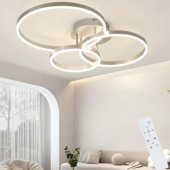 zmh Plafonnier<Plafonnier LED Design Moderne 82 Cm Dimmable - Télécommande Doré 74w