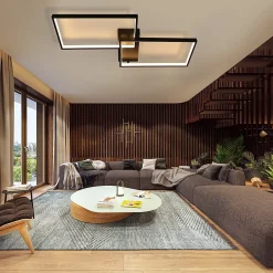 zmh Plafonnier Pour Chambre|Plafonnier Pour Cuisine<Plafonnier LED Moderne Whonzimmer avec Télécommande pour Chambre à Coucher en Métal