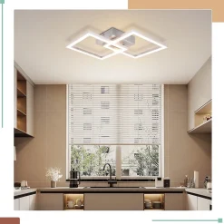 zmh Plafonnier<Plafonnier LED Moderne Argenté 24W avec Design Rotatif pour Chambre à Coucher