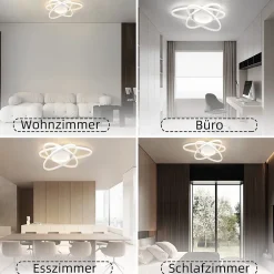 zmh Plafonnier<Plafonnier LED Moderne Whonzimmer avec Télécommande - Éclairage Design 3000K