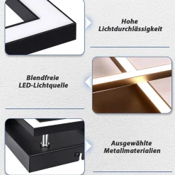 zmh Plafonnier<Plafonnier LED Salon Angulaire 24w 3000k Blanc Chaud Moderne Éclairage De Plafond