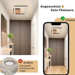 zmh Plafonnier Pour Chambre|Plafonnier Pour Cuisine<Plafonnier LED Salon Moderne 12w Lampe De Cuisine Blanc Chaud Noir Rétro Couloir