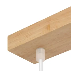 zmh Suspension Et Lustre<Suspension 4 Flamme Bois Gu10 Blanc Réglable Hauteur Moderne