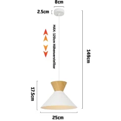 zmh Suspension Et Lustre<Suspension Blanc Salle à Manger E27 2X Lampe à Suspendre 25cm Couloir Rétro