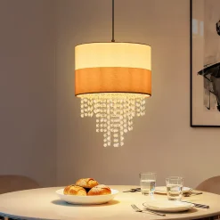 zmh Suspension Pour Salle À Manger|Suspension Pour Chambre<Suspension E27 Blanc Vintage Cristal Sans Ampoule