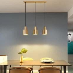 zmh Suspension Et Lustre<Suspension Salle à Manger 3 Flammes Or E27 Lampe Suspendue Métal Chambre Couloir